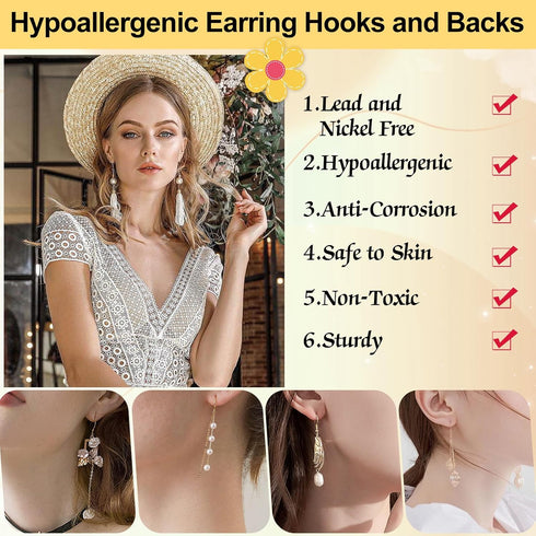 3480Pcs Earring Making Supplies Kit with Earring Hooks, Earring Pins, Jump Rings, Earring Backs, Posts and Earring Making Findings for Jewelry Mak...