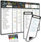 Magnetic Dry Erase Chore Chart - 17"x12" Behavior Responsibility Chore Chart for Kids, Teens, Adults - 4"x12" List Board 2 Pcs - 6 Extra Fine Poin...