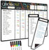 Magnetic Dry Erase Chore Chart - 17"x12" Behavior Responsibility Chore Chart for Kids, Teens, Adults - 4"x12" List Board 2 Pcs - 6 Extra Fine Poin...