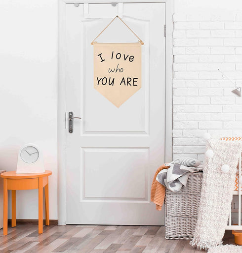 I Love Who You Are-Wedding Flag Gift-I Love You Wall Art - Home Decor -Valentine's Day Gift-Canvas Hanging Pennant Flag Banner Wall Sign Decor...