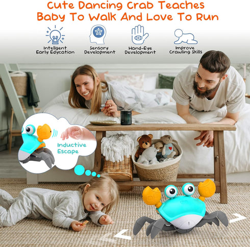Crawling Crab Baby Toys Infant - Tumble Time Toy Gift Baby Boys and Girls 0-6 6-12 Learning to Crawl 9-12 12-18 Toddlers 36 Months Old Music Devel...