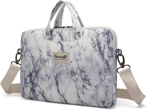 canvaslife Marble pattern Canvas Laptop Shoulder Messenger Bag Case Sleeve for 11 Inch 12 Inch 13 Inch Laptop and 11/12/ 13...