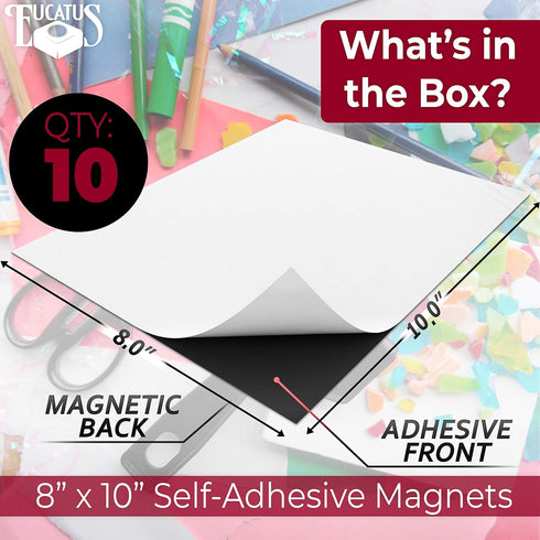 Magnetize Memories with 8x10 in Adhesive Photo Magnets 10 pack. Peel and Stick Magnetizers Turn School Crafts, Family Pictures or Kids Art Into Du...