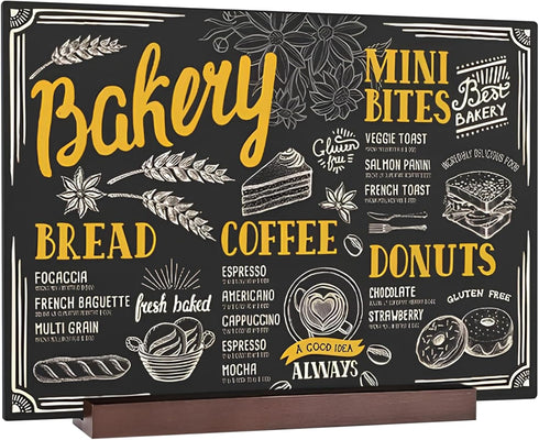 Small Chalkboard Signs 8 X 12 Inch Tabletop Blackboard Chalk board Signs with Stand Food Signs Menu Board for Buffet Kitchen Restaurant Party Deco...