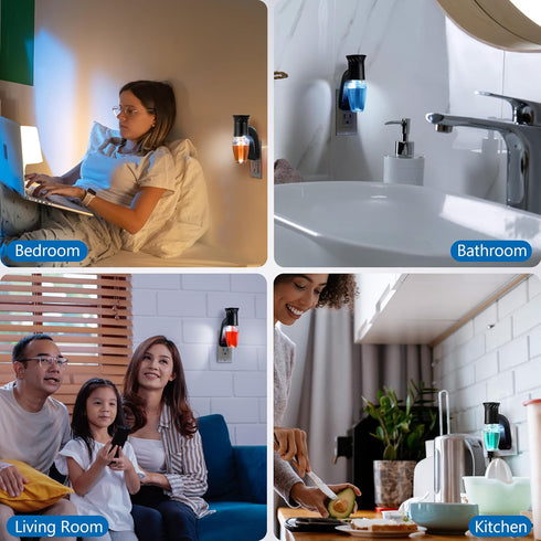 2 Pcs Wall Fragrance Plug with Night Light Compatible with Bath and Body Works WallFlower Fragrance, ETL Certified, Rotatable, Accurate Scent Cont...