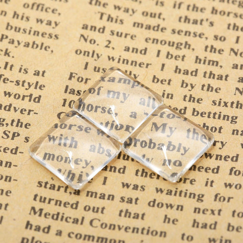 dophee Square Glass Cabochon for Jewelry Making, Clear Dome Tiles Cabochons with Flat Back, Dome Bead Cameo Cabochon Tile for DIY Craft Photo, Pen...