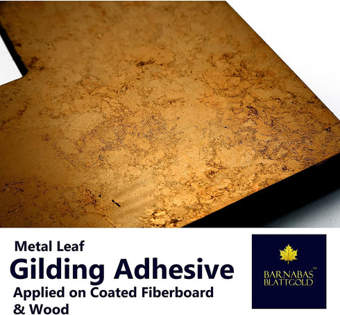 Barnabas Blattgold: Gold Leaf Gilding Adhesive 120ml with Bonus Brush and Cotton Gilding Gloves - Gilding Adhesive for Gold Foil Sheets, Gold Leaf...