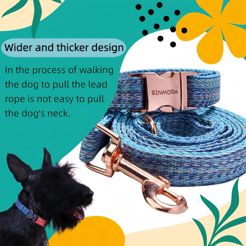 Adjustable Breathable Dog Collar and Leash Set for Puppies, Small, and Medium-Sized Dogs - Lightweight, Durable, and Comfortable - Ideal for Summe...