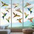 18 Pieces Large Size Hummingbird Window Clings Anti-collision Window Clings Decals to Prevent Bird Strikes on Window Glass Non Adhesive Vinyl Clin...