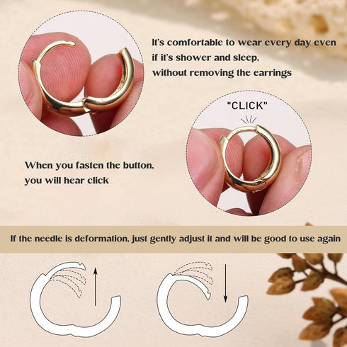 BESTEEL 4 Pairs Gold Silver Hoop Earrings Set for Women Small 14K Gold Filled Dainty Cartilage Huggie Earring Set for Multiple Piercing Hypoallerg...