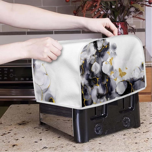Marbling Butterfly Print 2 Slice Toaster Dust Cover, Kitchen Small Appliance, Anti Dust and Fingerprint Bread Machine Cover...
