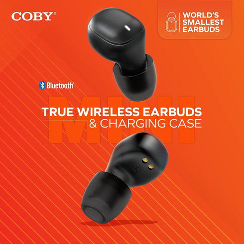 Coby Mini True Wireless Earbuds | Compact Lightweight in-Ear Headphones w/Case | World's Smallest Wireless Ear Buds w/Built-in Mic | Wireless Head...