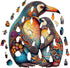 Wooden Puzzles for Adults Kids, (S-100pcs-8.3 * 6.7in) Penguin Family Wooden Jigsaw Puzzles, Unique Shape Animal Wooden Puzzle, Wood Puzzles Adult...