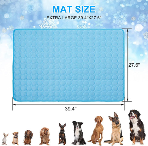 Pet Dog Cooling Bed Mats,Self Cooling Pet Dog Cool Mat Pads for Dogs Cats Indoor and Outdoor (X-Large(28x40 inch), Blue)...
