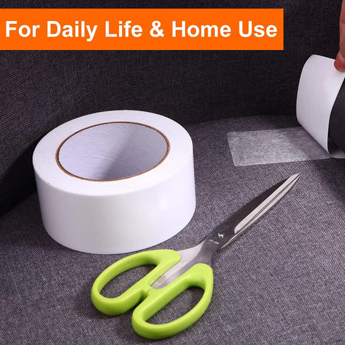 Clear Double Sided Tape Sticky Tape, 2 Inch by 30 Yards (1 Roll), High Duty Adhesion Permanent Double-Sided Adhesive Tape for DIY Arts, Crafts, Ph...