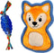 Outward Hound Mini Orka & Friends Fox Dog Toys 2-Pack – Dental Dog Chew Toy and Tough Plush Squeaky Dog Toy, Orange, XS...