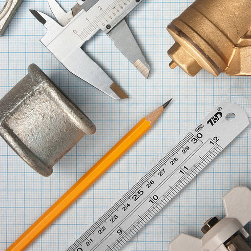 ZZTX Metal Ruler Stainless Steel Ruler Straight Edge Measuring Tool 6 Inch +12 Inch + 16 Inch 6 Pack Set...