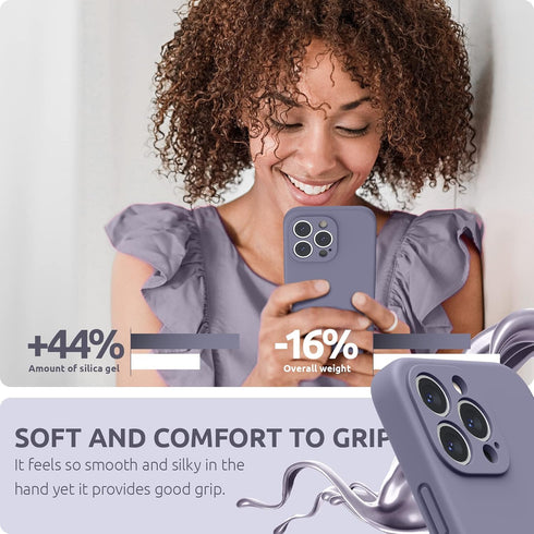 SURPHY Compatible with iPhone 13 Pro Case with Screen Protector, (Camera Protection & Soft Microfiber Lining) Liquid Silicone Phone Case 6.1 inch ...