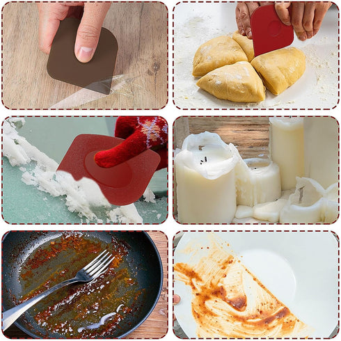4 Pcs Pan Scraper Tool, Plastic Scraper Tool, Kitchen Pot Food Scraper Non-Scratch Scraper, Multifunctional Scraper Tool for Kitchen for Cleaning ...