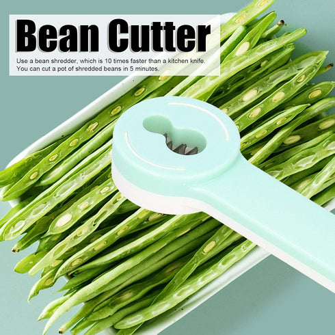 2-Piece Stainless Steel Bean Slicer Set, French Cut Green Bean Peeler Vegetable Slicer with Non Slip Handle for Meal Prep, Long Beans, Asparagus...