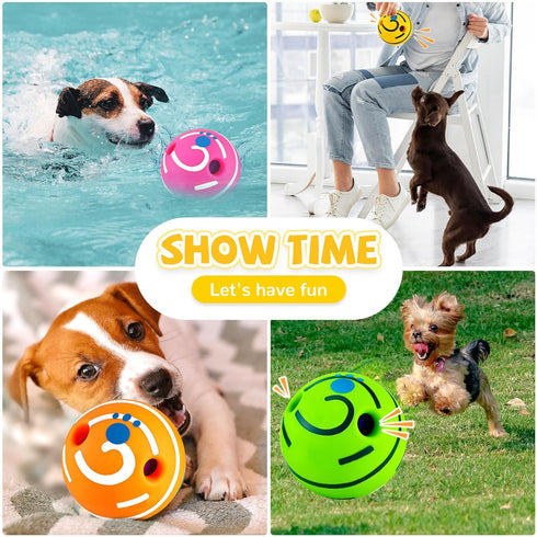 2 Pack Giggle Ball for Dogs Small Funny Wiggle Ball Dog Toys Interactive Dog Toys for Boredom Small Dog Squeaky Balls for Puppy Small Dogs Pug to ...