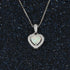 Sterling Silver Heart Shape Created Opal Pendant Necklace (6mm Opal Halo Heart)...