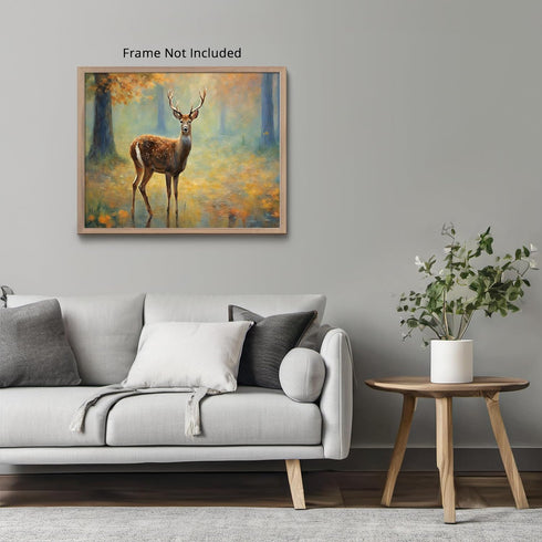 Posterizer 1 pcs- wild deer strolling in the jungle-Art for Animal Lovers-Landscape & Nature Art- Living Room Bedroom Decor- unframed wall art...