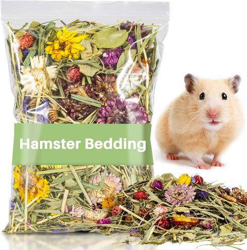 Sukh 150G Hamster Bedding - Hamster Flowers & Herbs Hamster Bedding Odor Control Dwarf Hamster Bedding Gerbil Bedding Robo Hamster Bedding Katy Ha...