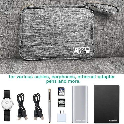 HCFGS Electronics Organizer Travel Case,Cord Organizer Travel,Cable Case,Waterproof Electronics Organizer for Hard Drives,USB Cables,Flash Drive,P...