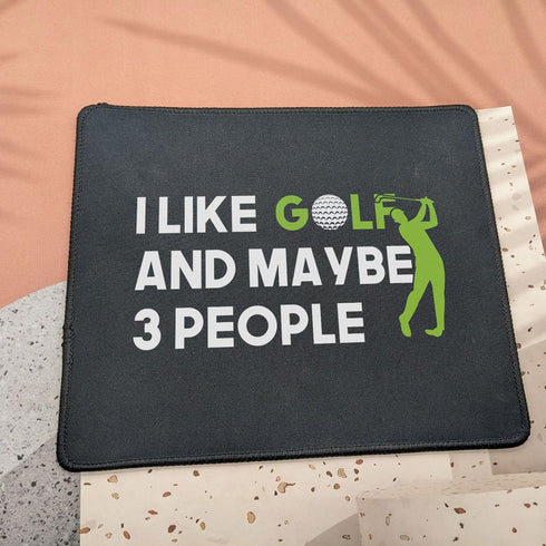 I Like Golf and Maybe 3 People Mouse Pad Funny Gift for Golfing Mouse Mat - Funny Golf Gift for Men, Golfer, Dad - Mousepad 9.5 Inch...