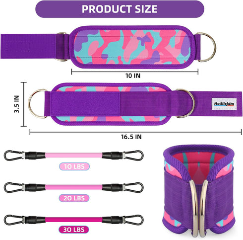 Ankle Resistance Bands with Cuffs, Ankle Bands for Working Out?Resistance Bands for Leg Butt Training Workout Equipment for Kickbacks Hip Gluteus ...