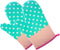 GreenFist Set of Two Oven Mitts | Heat Resistant Cotton Kitchen Pot Holder | Oven Glove | Kitchen Mitts (Dotted Blue)...
