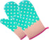 GreenFist Set of Two Oven Mitts | Heat Resistant Cotton Kitchen Pot Holder | Oven Glove | Kitchen Mitts (Dotted Blue)...