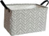 Rectangular Storage Bin Shelf Basket Canvas Fabric Toy Box,Waterproof Coating Nursery Hamper with Handles,Gift Basket for Home,Office,Clothes,Book...