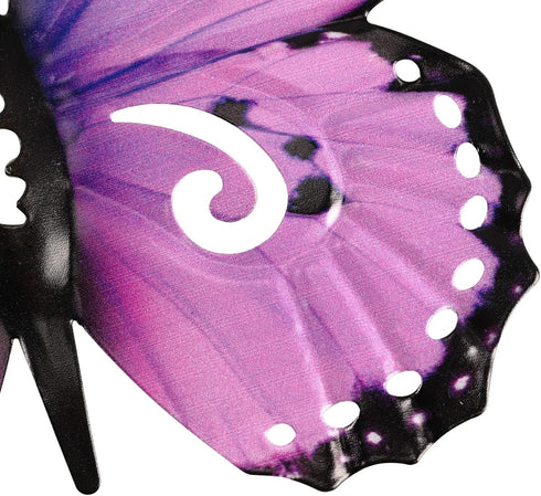 BinaryABC 3D Metal Butterfly Decor Wall Art Sculpture Hanging Decoration,Indoor Outdoor Garden Decoration (Purple)...