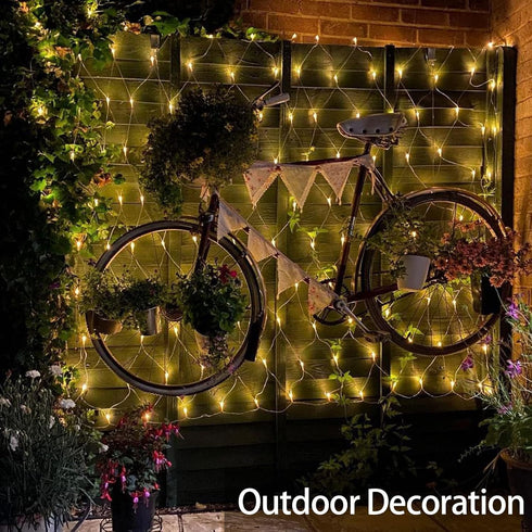 echsoari Battery Operated Net Lights, 100 LED Net Fairy Lights 8 Modes Remote Timer Dimmable Garden Patio Mesh Lighting for Bush Deck Fence Wall P...