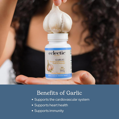 Eclectic Institute Raw Freeze-Dried Non-GMO Garlic | Antioxidants for Health, Helps Maintain Healthy Circulation | 90 CT...