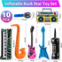 10 Pack Inflatable Rock Star Toy Set,Inflatable Instruments Party Props,Inflatable Guitar Boom Box Keyboard Piano Saxophone Party Favors for Theme...