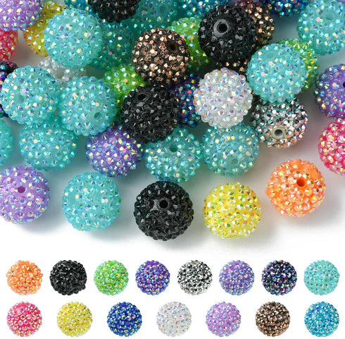 UR URLIFEHALL 50 Pcs Chunky Resin Rhinestone Beads Round Disco Ball Beads 20mm Bubblegum Beads Berry Beads for Making Supplies...
