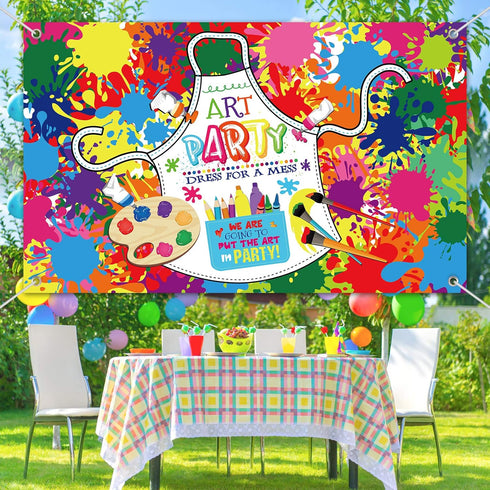 Art Paint Party Backdrop Decorations Artist Theme Birthday Banner Supplies for Art Painting Party Wall Photography Background...