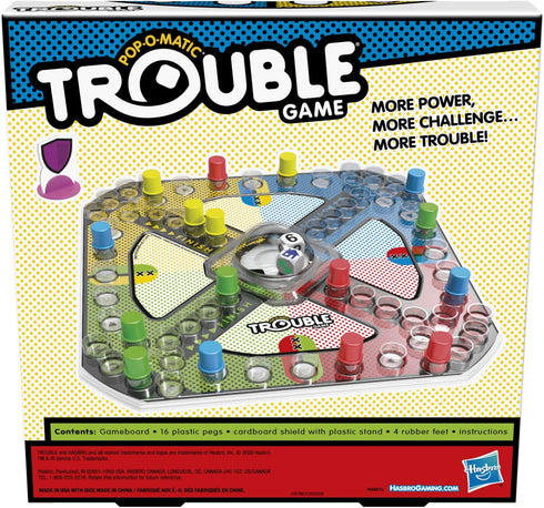 Hasbro Gaming Trouble Board Game, Includes Bonus Power Die and Shield, Family Game for 2-4 Players, Ages 5 and Up (Amazon Exclusive)...