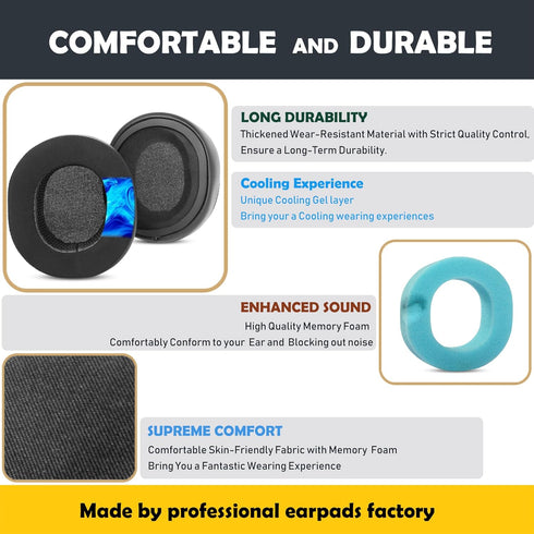 Earpads Replacement Cushion Compatible with SteelSeries Arctis 1,Arctis 3,Arctis 5,Arctis 7,Arctis 9 Gaming Headset Cool Gel Ear pads with Cooling...
