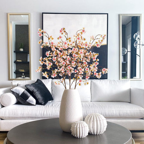 Uieke Silk Cherry Blossom Branches, 40.5in Artificial Cherry Blossom Flowers Long Stems Fake Flowers Vase Arrangements for Wedding Home Japanese D...