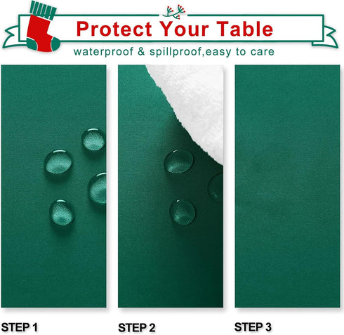 Hiasan Square Tablecloth - Waterproof Washable Polyester Table Cloth for Dining Room Birthday Party, Emerald Green, 54 x 54 Inch...
