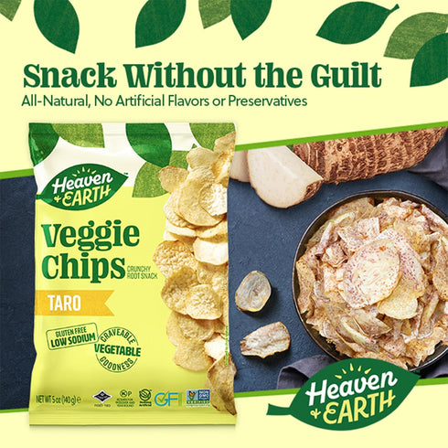 Heaven & Earth Taro Chips, 5oz (2 Pack)...