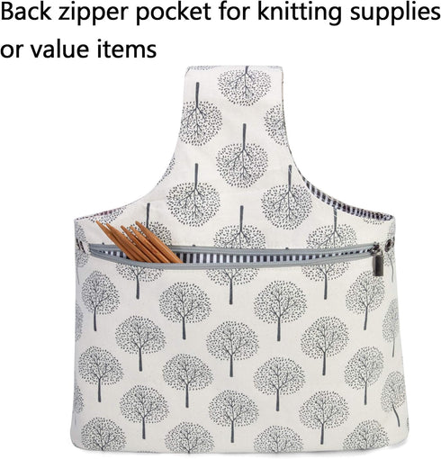 Teamoy Knitting Tote Bag, Travel Project Wrist Bag for Knitting Needles(14inches), Yarn and Crochet Supplies, Lightweight, Perfect Size for Knitti...