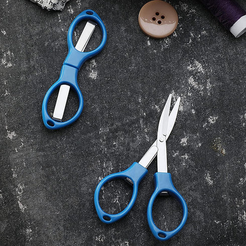 30 Pcs Folding Scissors Mini Travel Scissors Stainless Steel Portable Scissors Anti Rust Bulk Foldable Multipurpose Glasses Shaped Cutter for Nurs...