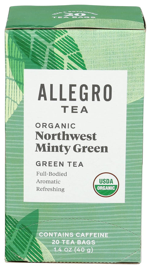 Allegro Tea, Organic Northwest Minty Green Tea Bags, 20 ct...
