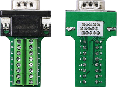 SinLoon VGA DB15 Solderless Connector 3+9 D-SUB 15 Pin VGA 3 Row Breakout Board Adaptor with Case+Screwdriver(2-Pack Male)...
