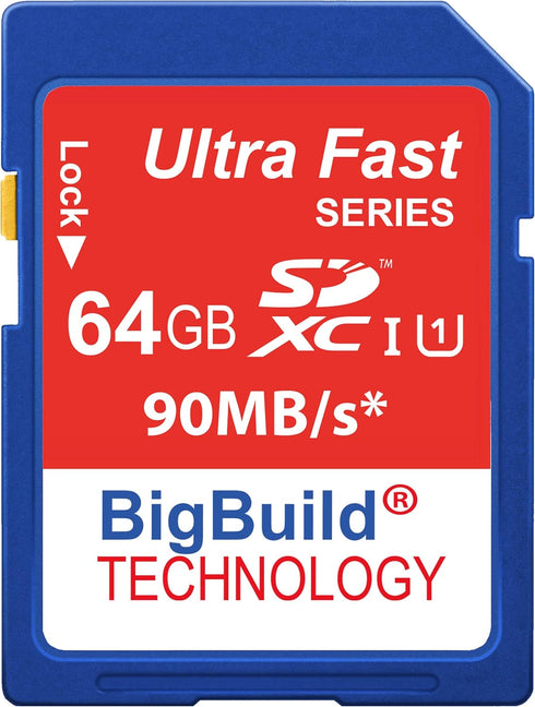 64GB Ultra Fast 90MB/s Memory Card for Panasonic Lumix DC-FZ82 Camera, Class 10 SD SDXC...